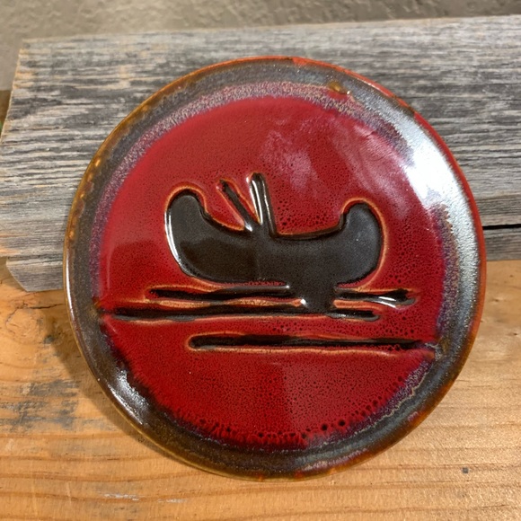 NWOT CERAMIC LODGE/CABIN STYLE COASTERS-CANOE, BEAR, MOOSE & PINE TREES - Picture 4 of 8